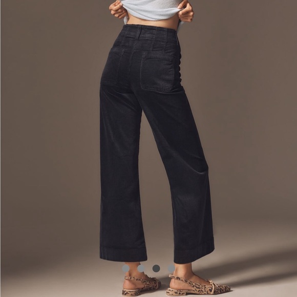 Maeve Corduroy Navy Wide-Leg Pants - Picture 2 of 12